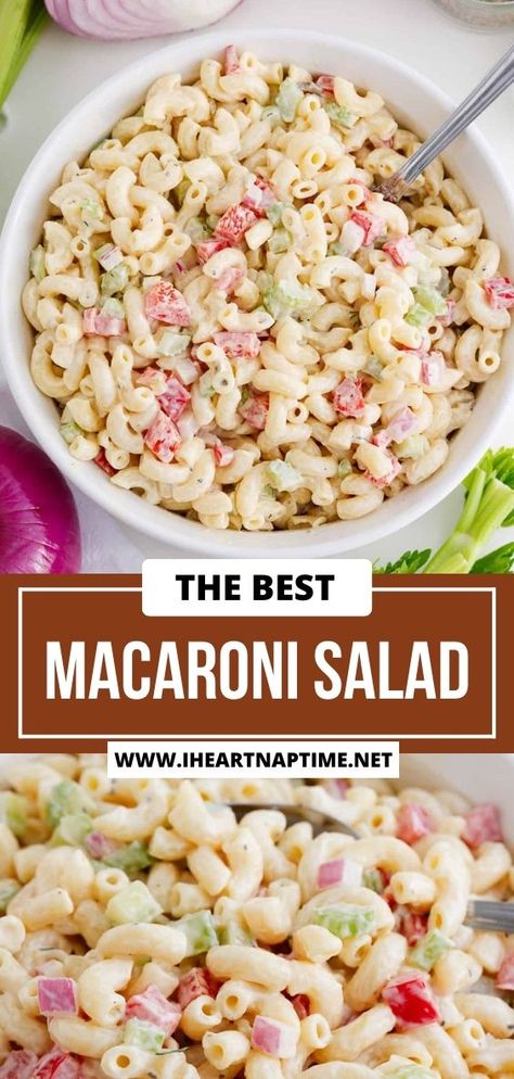 Savor this easy macaroni salad recipe, featuring noodles, veggies, and a creamy, tangy dressing bursting with flavor. This classic side dish recipe is guaranteed to become a staple at BBQs or potlucks all season long! Classic Macaroni Salad Recipe, Easy Macaroni Salad, Classic Macaroni Salad, Mayo Dressing, Cornbread Salad, Best Macaroni Salad, Easy Macaroni, Slow Cooker Pasta, Macaroni Salad Recipe