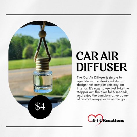 Commuting to work doesn't have to be smelly. With these car air diffusers, your car will be filled with your favorite scents. For cheaper than most store brand options that don't last/work, these small but mighty diffusers will make you ditch the store brands. Order today at https://8-1-1-kreations.square.site or send a DM. Candle Photography Ideas, Girly Bracelets, Candle Photography, Air Diffuser, Air Diffusers, Pure Air, Commuting To Work, Candles Photography, Car Perfume