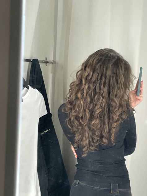 2b Haircut Curtain Bangs, Medium Length 2b Hair, 2b Curly Hair Haircuts Long Layers, Shoulder Length 2b Hair, 2b Curly Hair Haircuts Shoulder Length, 2c Curly Hair Curtain Bangs, 2c Curly Hair Aesthetic, Highlights Curly Hair, Curly Hair Photos