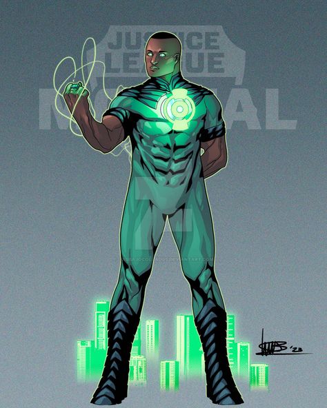 Green Lantern Concept Art, Green Lantern Redesign, Lantern Concept Art, John Stewart Green Lantern, John Stewart, Green Lantern Corps, Fan Poster, Bruce Timm, Detective Comics