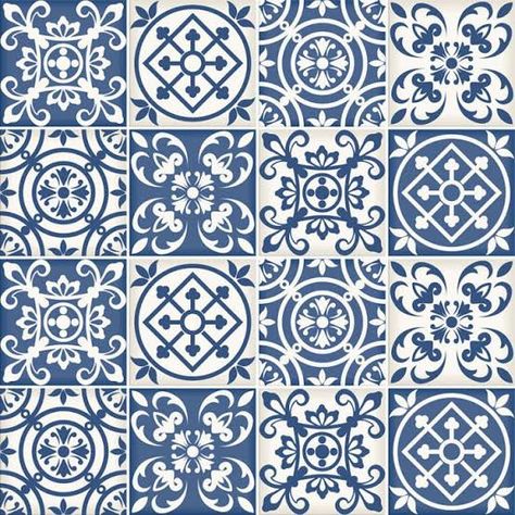 Blue And White Tile, Tile Texture, Portuguese Tiles, Moroccan Tiles, Tile Inspiration, Tiles Design, Tile Pattern, Blue Tiles, Ceramic Floor