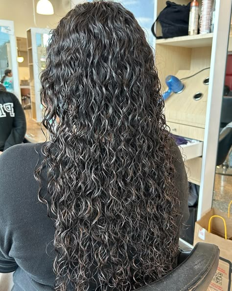 My first perm (piggyback) ever !!!! I was nervous for this one 😂 given how long her hair is and I haven’t touched a perm rod in monthsssss. But I’m super proud of myself 🥰 Who’s to say these ain’t her natural curls 🤨😂 Swipe to the end to see the before‼️ #hair #perm #curls #cosmetology #cosmetologyschool #hairstyle #mizani #mizaniproducts Womens Perm Long Hair, Curl Perm Types, Lose Perm, Types Of Perms Before And After, Braided Perm, Perm Waves, Perms Before And After, Curly Hair Perm, Perming Hair