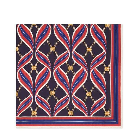 Women - Silks and Scarves for Women - Carre for Women | GUCCI® International Gucci Ribbon, Fabric Patterns Prints, Silk Scarf Design, Rope Pattern, Gucci Scarf, Rhombus Shape, Burberry Classic, Jungle Pattern, Motif Pattern