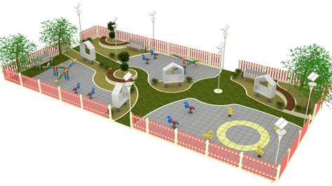 Playground Area Landscape, Playground Plan Architecture, Playground Layout Plan, Sims Playground, Playground Layout, Playground Floor Plan, Playground Design Plan, Community Playground, Playgrounds Architecture