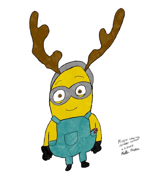 Reindeer Antlers, Christmas Cartoons, Antlers, Cartoon Drawings, Minion, Reindeer, Drawings, Christmas, Minions