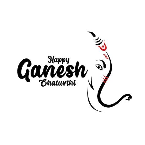 Vector happy ganesh chaturthi festival g... | Premium Vector #Freepik #vector #vinayaka-chaturthi #lord-ganesha #ganesh-chaturthi #lord-ganesh Ganesh Chaturthi Typography, Ganesha Symbol, Ganesh Chaturthi Festival, Ganesha Festival, Vinayaka Chaturthi, Ganesh Pooja, Shiva Meditation, Jai Ganesh, New Hd Pic