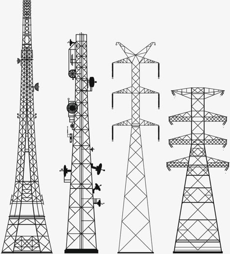 Line Png, Transmission Tower, Civil Engineering Construction, Perspective Drawing Architecture, Electronic Circuit Design, Electrical Circuit Diagram, Power Tower, Industrial Photography, 3d Laser