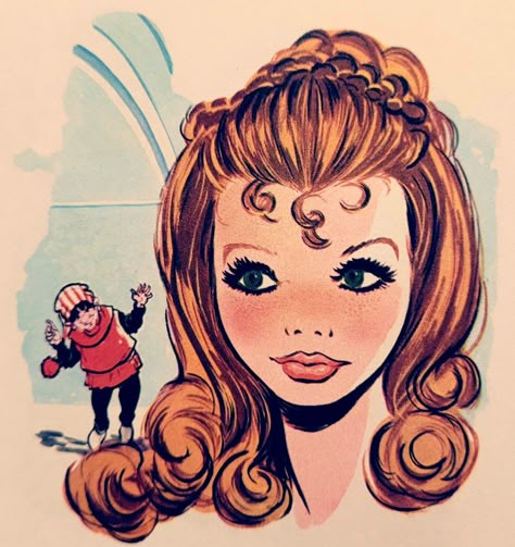 60s Hair Drawing, 1950s Art Style, 50s Art Style, Vintage Cartoon Illustration, Pretty Woman Drawing, 80s Drawings, Old Style Drawing, Vintage Artstyle, 50s Painting