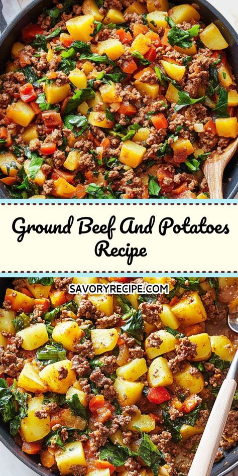 Searching for a one-pot meal that’s both easy and delicious? This Ground Beef and Potatoes Recipe is packed with flavor and nutrition, making it ideal for busy days. Save this recipe to keep it handy for a quick and satisfying dinner option! Potatoes Skillet, Best Ground Beef Recipes, Ground Beef And Potatoes, Easy Ground Beef, Skillet Potatoes, Beef And Potatoes, Quick Weeknight Meals, Potatoes Recipe, Hearty Meals