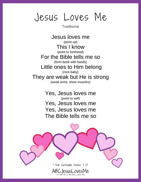 1 Year Bible Song Cards | ABCJesusLovesMe Bible Nursery Rhymes, Preschool Bible Songs, Songs For Children, Sunday School Songs For Kids, Bible Songs For Preschoolers, Christian Preschool Songs, Sunday School Songs For Preschoolers, Vbs Songs, Easter Songs For Preschoolers