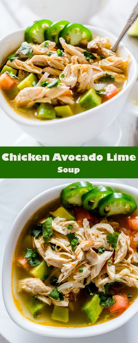 Chicken Lime Soup Recipes, Summer Chicken Soup Recipes, Chicken Avocado Lime Soup, Avocado Lime Soup, Avocado Soup Recipes, Chicken Lime Soup, Ginger Chicken Soup, Keto Rules, Garlic Ginger Chicken