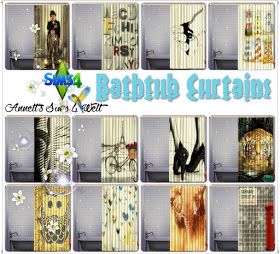 Sims 4 CC's - The Best: Bathtub Curtains - Recolors - Part 2 by Annett85 Bathtub Curtains, Sims 4 Cc Decor, Best Bathtubs, Sims 4 Downloads, Sims 4 Update, Sims 4 Game, Sims 4 Houses, Sims 4 Cc, Maxis Match