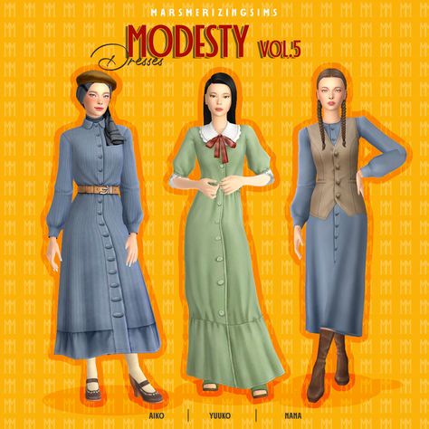 Modesty vol.5 (Public Feb 17th) | Patreon Sims 4 Cc Old Fashioned Clothes, Sims 4 Cc Maxis Match 1920s, Sims 4 1940s Cc, Sims 4 1900s Cc Furniture, 1900 Sims 4 Cc, Sims Decades Challenge 1890, Sims 4 Decades Challenge Cc 1900, Sims 4 Modest Cc, Sims 4 Cc 1800s Clothes