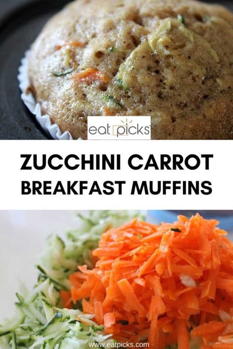 Carrot Breakfast Muffins, Carrot Breakfast, Carrot Muffins Recipe, Healthy Muffins For Kids, Carrot Zucchini Muffins, Eating Veggies, Carrot Zucchini, Zucchini Carrot, Veggie Muffins