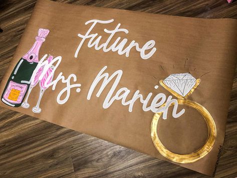 Bach Banners🤍🌟💍 Bachelorette Banner Painted, Wedding Shower Banner, Bridal Shower Banner Painted, Bachelorette Banner Ideas, Bach Party Decorations, Wedding Shower Banners, Engagement Party Banners, Bachelorette Signs, Bachelorette Diy