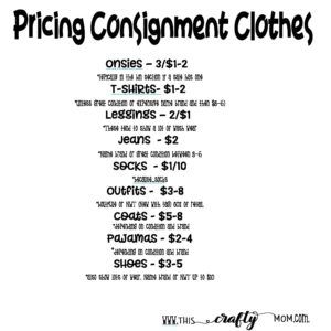 Pricing consignment clothes & blog post with tips to selling! Consignment Pricing Guide, Yard Sale Pricing Guide, Yard Sale Hacks, Yard Sale Organization, Garage Sale Tips, Yard Sale Pricing, Consignment Sale, Crafty Mom, Saving Money Budget