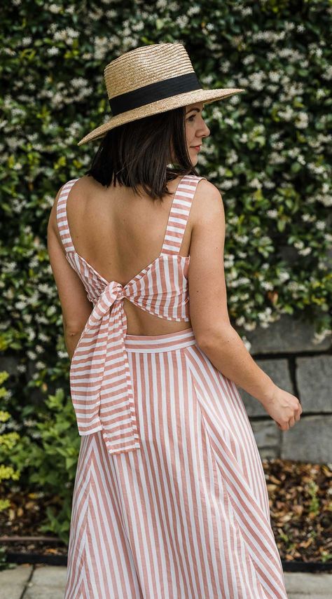 Backless Tie Dress, Tied Back Dress, Tie Back Dresses, Tie Back Dress Pattern, Tie Dress Pattern, Backless Dress Pattern, Two Piece Dress Pattern, Backless Dress Casual, Back Tie Dress