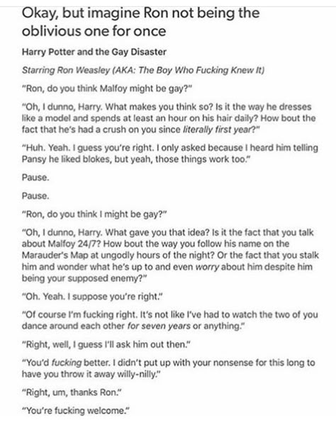 Ronarry Headcanons, Ron X Blaise Fanart, Blaise X Ron, Ronarry Fanart, Harry Potter Stories, Harry Draco, Harry Potter Memes Hilarious, Gay Harry Potter, Harry Potter Feels