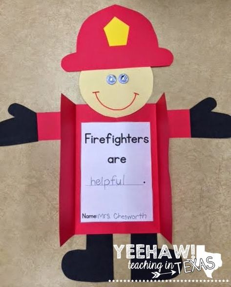 Fire Safety Preschool Crafts, Fireman Crafts, Fire Safety Crafts, Community Helpers Preschool Crafts, Fire Safety Theme, Community Helpers Crafts, Fire Safety Activities, Fire Safety Preschool, Firefighter Crafts