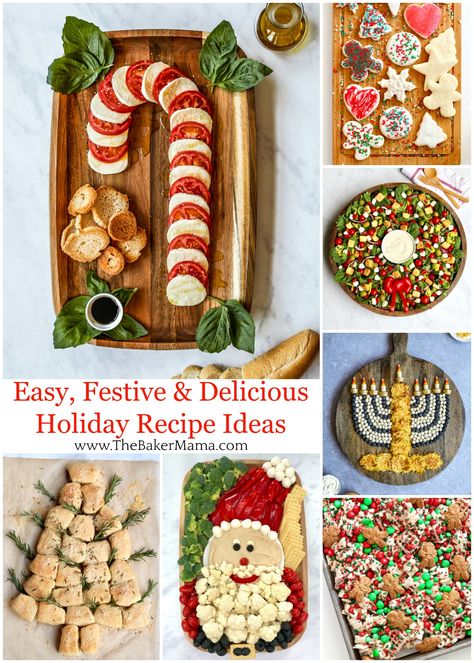 Easy, Festive & Delicious Holiday Recipe Ideas | The BakerMama The Baker Mama, Christmas Recipe Ideas, Holiday Recipe Ideas, Baker Mama, Chocolate Pudding Cookies, Christmas Crunch, Green Snacks, Peppermint Marshmallows, Christmas Salads