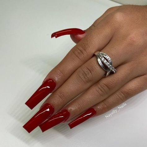 Dark Red Square Acrylic Nails, Red Square Acrylic Nails, Nails Red Design, Square Nails Red, Acrylic Nails Medium, Long Red Nails, Long Square Nails, Red Acrylic Nails, Drip Nails