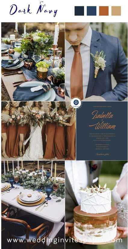 Navy Wedding Colors Fall, Navy Blue Wedding Invites, Wedding Colors Navy, Blue Wedding Invites, Wedding Colors Fall, Blue Fall Wedding, September Wedding Colors, Amber Wedding, Navy Wedding Colors