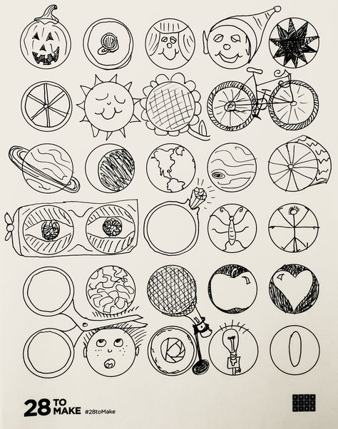 Day 8: Thirty Circles. The goal is to fill 30 circles as fast as you can. I liked trying to connect some of the circles into groupings. One of them even needed a trim. The Circle Game Art, Turn Circles Into Drawings, Circle Of Life Drawing, Circles Drawing Ideas, 30 Circle Challenge Art, Drawing Ideas Circle, Circle Art Challenge, Lingkaran Art, Circle Drawing Challenge