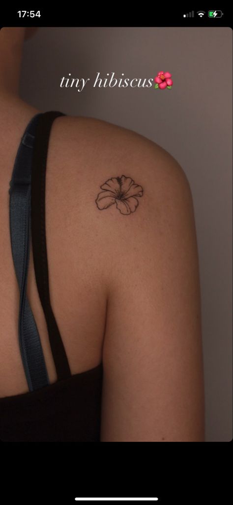 Hibiscus Rose Tattoo, Minimal Hibiscus Tattoo, Shaded Hibiscus Tattoo, Dainty Hibiscus Flower Tattoo, Cuban Flower Tattoo, Tattoo Ideas Hibiscus, Hibsuci Flower Tattoo, Mini Hibiscus Tattoo, Hibiscus Shoulder Tattoo