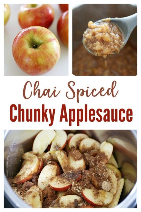 Chai Spiced Chunky Applesauce - Grace and Good Eats Chunky Applesauce Recipe, Chunky Applesauce, Spiced Applesauce, Home Canning Recipes, Homemade Pantry, Apple Sauce Recipes, Using A Pressure Cooker, Homemade Applesauce, Apple Sauce