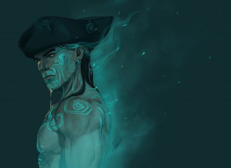 ArtStation - Pirate Vasco, Olga Esina Old Fisherman, Fanart Illustration, Pirate Art, Roleplay Characters, Dungeons And Dragons Homebrew, Fantasy Novel, Big Thanks, Guy Drawing, Character Design Male