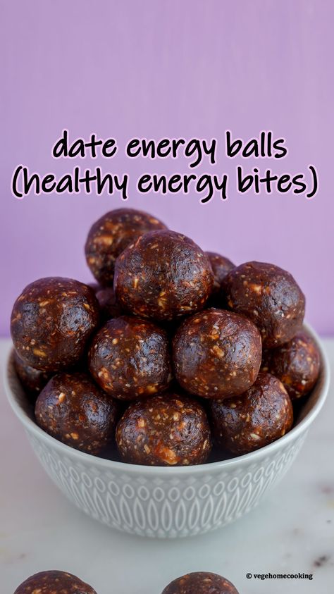 Date Energy Balls Healthy, Date Energy Bites, Date Protein Balls, Healthy Energy Bites, Date Energy Balls, Energy Bites Healthy, Energy Balls Healthy, Energy Ball Recipe, Healthy Bites