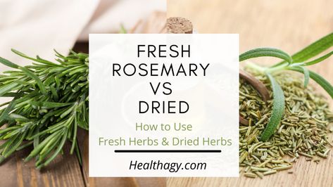 Fresh Rosemary vs Dried, How to Use Fresh Herbs & Dried Herbs Dried Rosemary, Rosemary Sprigs, Dried Herbs, How To Dry Rosemary, Marjoram, Fresh Rosemary, Drying Herbs, Digestive Health, Fresh Herbs