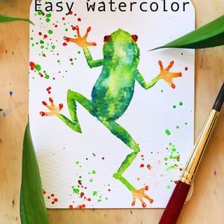 Mary Wu | Aspiring Watercolor & Flower Preservationist | Only 2 minutes to paint this cute little mouse… 🐭 🖌️full length video with directions for subscribers🖌️ Watercolor quickies are fun and… | Instagram Frog Watercolor Simple, Watercolour Frog, Frog Watercolor, Frog Species, Frog Art, Cute Bird, Tree Frog, Round Brush, Watercolor Paints