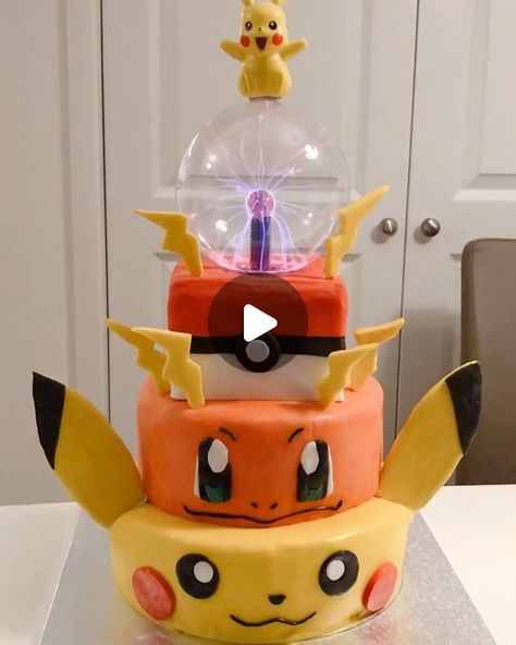 Charizard Cake, Charmander Cake, Pikachu Cake, Pokemon Cake, Pikachu, Pokemon, Birthday Cake, Bubbles, Cake