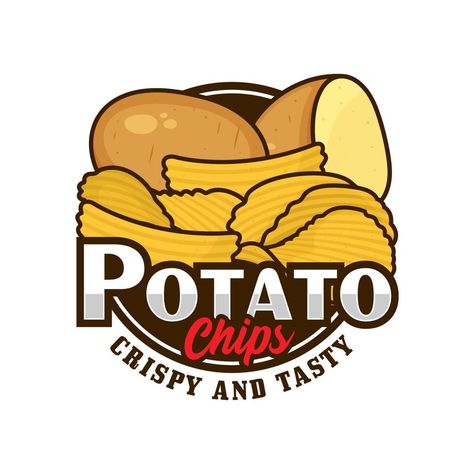 Potato Logo Design, Chips Logo Design, Chips Logo, Logo Snack, Potato Spuds, Logo Design Inspiration Graphics, Potato Tots, Healthy Chips, Crispy Chips