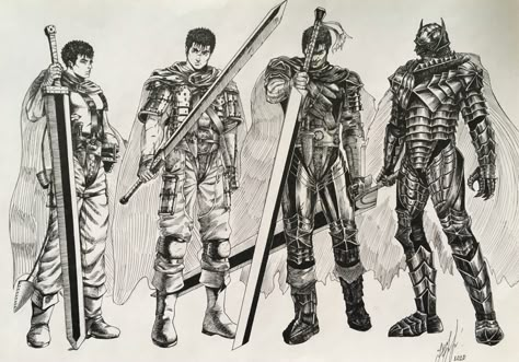 Berserk Berserker Armor, Guts Painting Berserk, Guts Character Design, Guts Armor Berserk, Dragonslayer Berserk, Guts Dragonslayer, Berserk Dragonslayer, Guts Armor, Guts Berserker Armor