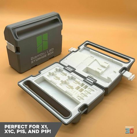 3D file 3D Printable BambuLabs Tool Box for X1C, X1, P1S, & P1P 📦 ・3D printer model to download・Cults 3d Printed Box Design, 3d Print Container, 3d Printed Storage Boxes, 3d Printed Battery Holder, 3d Printed Tool Box Organizer, 3d Printed Products, Information Design, 3d Printable, Stl Files