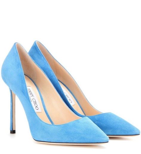 Beautiful Jimmy Choo Romy suede pumps Size 39.5 (US 9.5) Gorgeous vibrant electric blue color, perfect accent statement shoe Classy almond toe shape Only worn once, in excellent condition with minimal signs of wear Heel height is the 85mm version which is perfect for looking fabulous, but still being able to walk;) Jimmy Choo Romy 100, Blue Shoes Heels, Blue Suede Pumps, Jimmy Choo Romy, Shoes Pumps Heels, Jimmy Choo Pumps, Manolo Blahnik Heels, Suede Leather Shoes, Jimmy Choo Heels