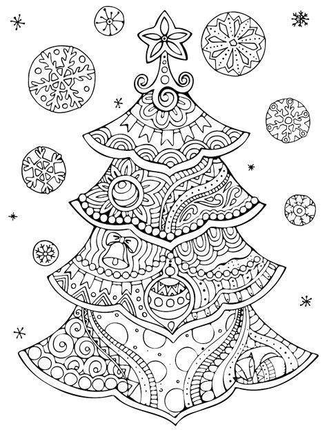 Christmas Colouring Pages, Free Christmas Coloring Pages, Christmas Mandala, Christmas Coloring Sheets, Mehndi Style, Printable Christmas Coloring Pages, Christmas Tree Coloring Page, Tree Coloring Page, Christmas Coloring Books