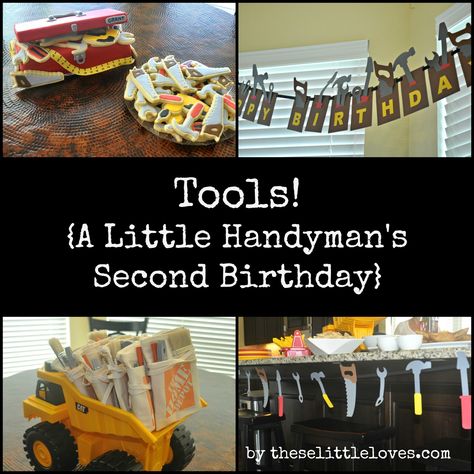 My nephew is basically a child prodigy when it comes to tools. And not the 'Oh! How cute! He is holding a hammer the right way' type. I... Tools Birthday Party, Second Birthday Boys, Construction Theme Birthday Party, 60th Bday, Second Birthday Party, Fox Birthday, Child Prodigy, Toddler Birthday Party, Tool Party