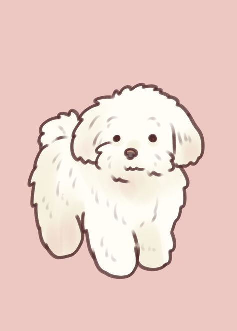 Poodle Dog Illustration, Fluffy Dog Drawing, White Fluffy Dog, Poodle Drawing, Drawing Dogs, Cute Dog Drawing, School Drawing, School Sucks, Toy Poodle Puppies