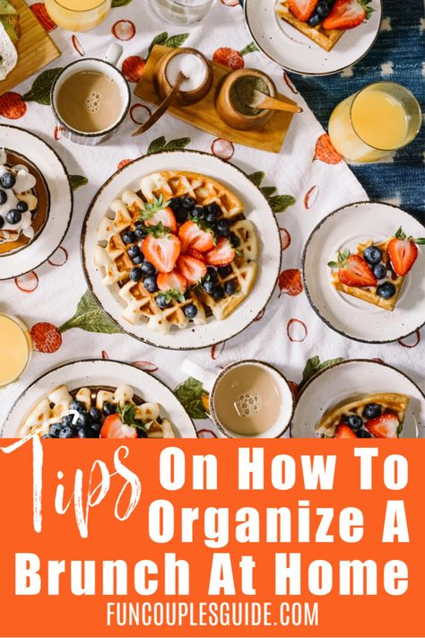 Do you want to host a brunch at home?   I have included ideas tips on how to organize and pull together a brunch at home.  I have included tips on creating a menu and a list of menu items that are easy to make.  Hosting your first brunch is easy after you read these tips and tricks to hosting a brunch at home. #hostingbrunchathome #hostingbrunchmenu #hostingbrunchideas Yummy Appetizers Parties, Brunch At Home, Hosting Brunch, Bite Size Snacks, Girls Brunch, Brunch Cocktails, Mothers Day Brunch, Christmas Brunch, Brunch Menu