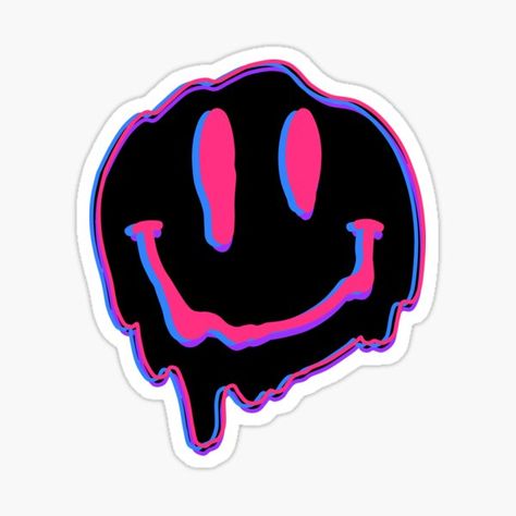 Stickers | Redbubble Images Pop Art, Pink Smiley, Drip Art, Preppy Stickers, Stickers Redbubble, Face Stickers, Flash Art, Stickers For Sale, Graffiti Styles