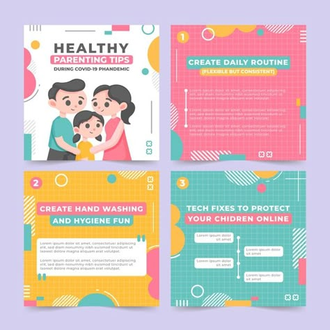 Healthy parenting tips for instagram Fre... | Free Vector #Freepik #freevector #health Tips For Instagram, Healthy Parenting, Education Poster Design, Instagram Advertising, Instagram Template Design, Media Design Graphics, 카드 디자인, Social Media Design Inspiration, Feed Ig