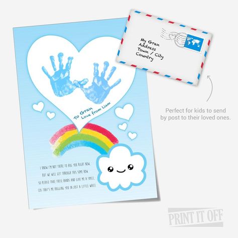 Missing You Letters, Preschool Seasons, Free Printable Rainbow, Seasons Preschool, Letter Card, Will Miss You, Art Rainbow, Miss You Cards, Handprint Art