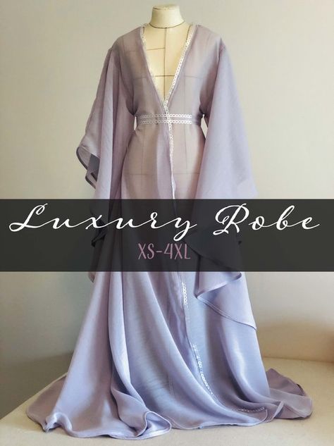 Luxury Robe Sewing Pattern | very easy sewing pattern| Sexy Valentine's Day Robe | Sizes XS - 4XL | Digital Pattern Luxury Robes, Printable Sewing Patterns, Sewing Projects Clothes, Bodo, Easy Sewing Patterns, Diy Sewing Clothes, Sewing Pattern Sizes, Diy Couture, Clothing Hacks