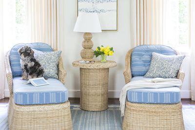 October 2020 High Point Market Preview - Part 2 | Furniture Lighting & Decor Sarah Bartholomew, Wicker Side Table, Medium Dog Bed, High Point Market, Summer Tables, Round Side Table, Painted Floors, Plank Flooring, High Point