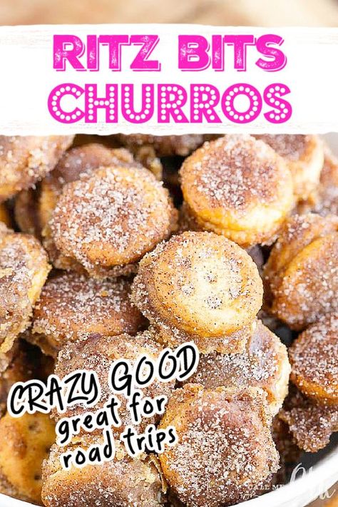 RITZ BITS CHURROS RECIPE Easy Churros, Easy Churros Recipe, Ritz Bits, Ritz Cracker Recipes, Peanut Butter Crackers, Snack Crackers, Peanut Butter Snacks, Churros Recipe, Snack Mix Recipes