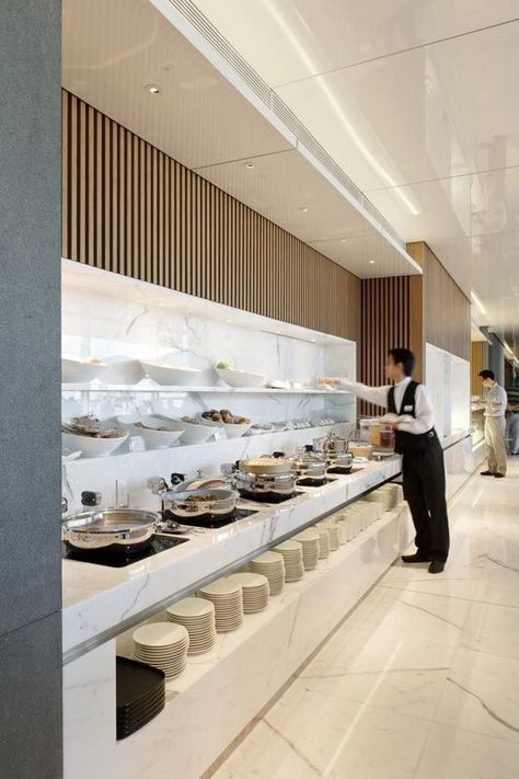 Hotel Breakfast Buffet, Buffet Counter, Hotel Buffet, Hotel Breakfast, Buffet Restaurant, Hotel Inspiration, Buffet Design, Airport Lounge, Counter Design