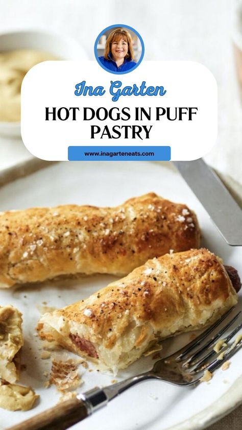 Ina Garten Hot Dogs In Puff Pastry Ina Garten Hot Dogs In Puff Pastry, Hot Dogs In Puff Pastry, Puff Pastry Hot Dog, Puff Pastry Recipe, Beef Hot Dogs, Pastry Recipe, Frozen Puff Pastry, Puff Pastry Sheets, Puff Pastry Recipes